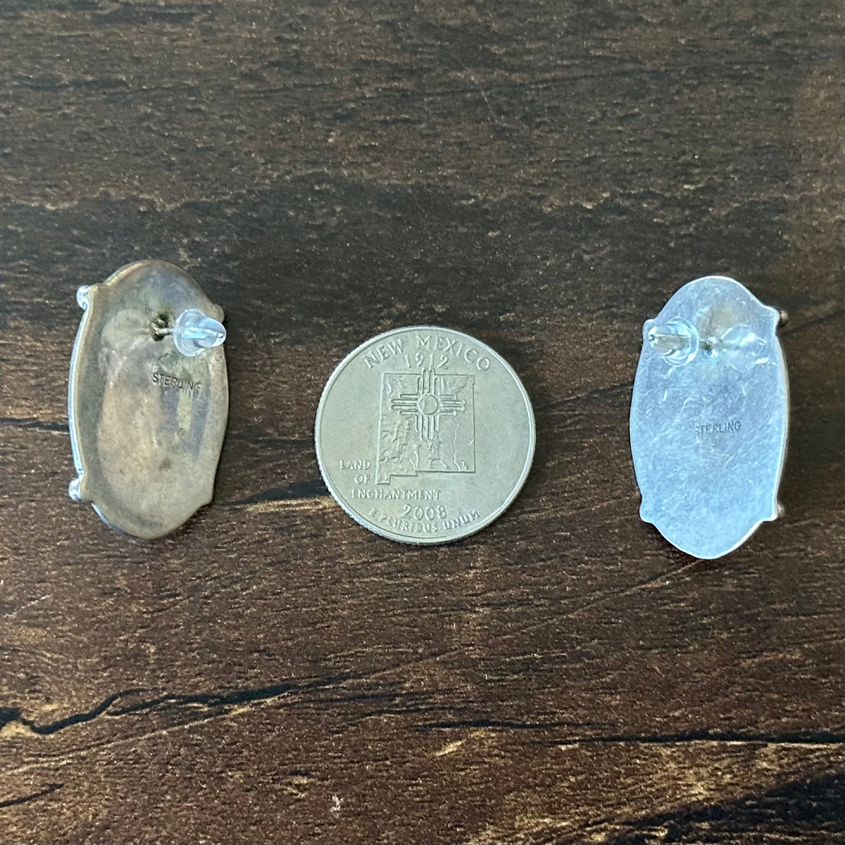 Charoite Sterling Shadowbox Raindrop Stud Earrings