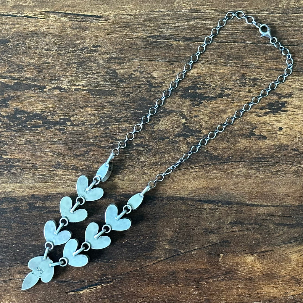 Navajo Debra Smith Kingman Turquoise 17 Stone Sterling Necklace