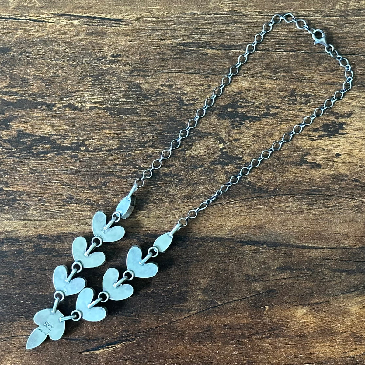 Navajo Debra Smith Kingman Turquoise 17 Stone Sterling Necklace