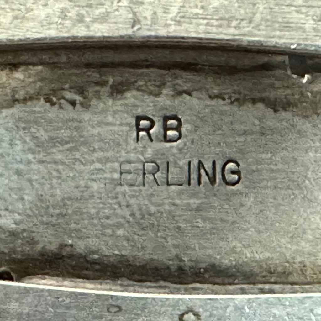 Running Bear Trading Onyx Sterling Raindrop Leaf Cuff
