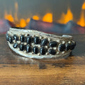 Navajo Anita Whitegoat Onyx 20 Stone Sterling Cluster Cuff