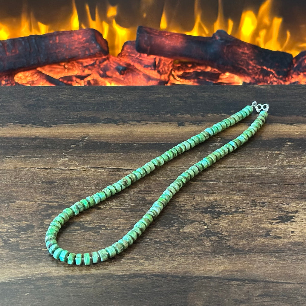 Sonoran Gold Turquoise Sterling Heishi-Style Beaded Necklace