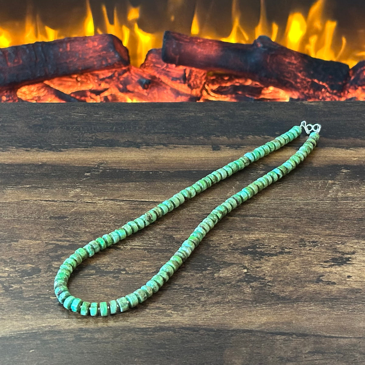 Sonoran Gold Turquoise Sterling Heishi-Style Beaded Necklace
