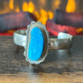 Navajo P.A. Smith Webbed Turquoise Sterling Twist Wire Bezel Cuff