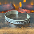 Navajo Tahe Signed Sterling Twist Wire Stacker Cuff