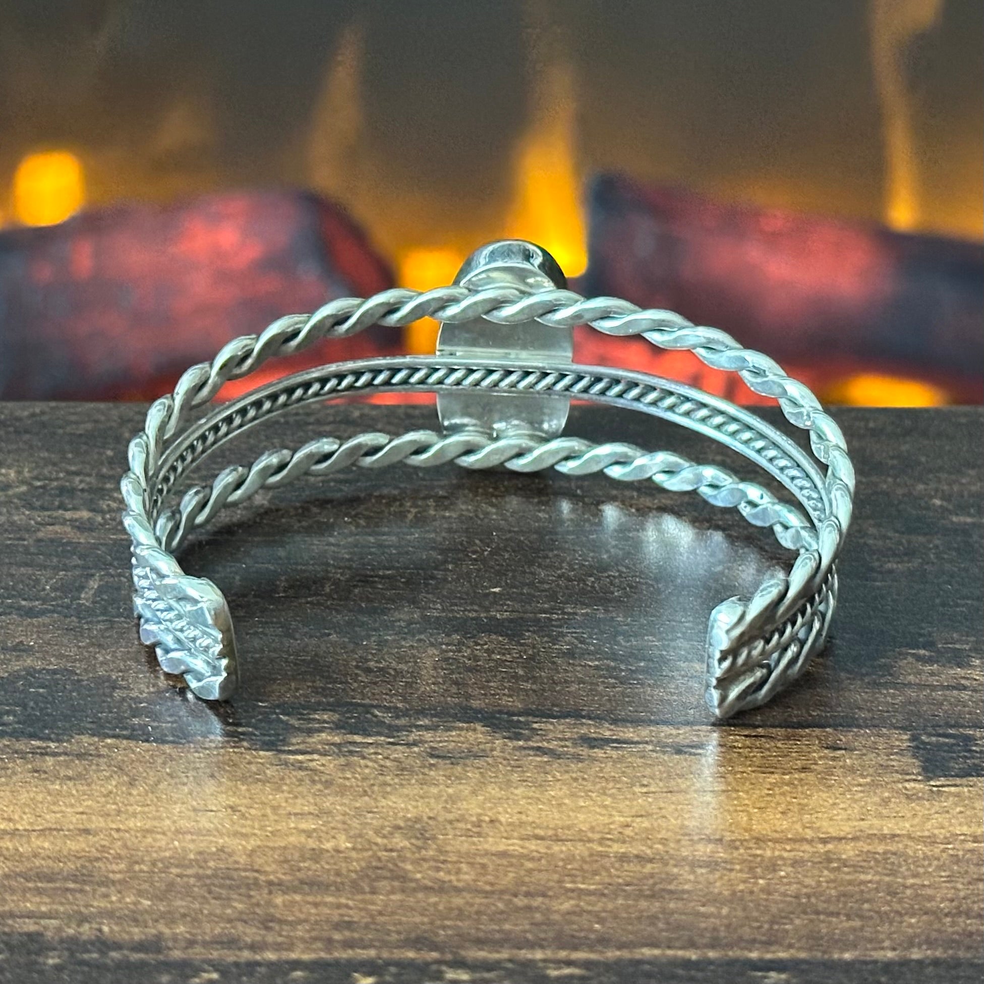 Bumblebee Jasper Sterling Twist Wire Triple Shank Cuff