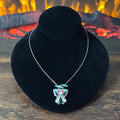 Turquoise Red Coral Mother of Pearl Jet Sterling Peyote Bird Inlay Pendant/Pin Necklace