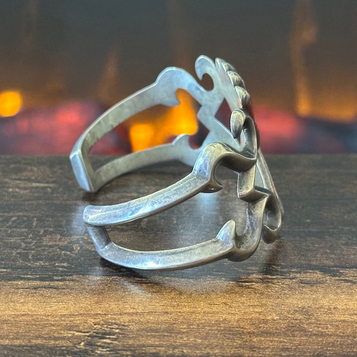 Sterling Sandcast Statement Cuff