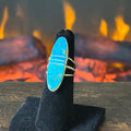 Navajo Harold Smith Kingman Turquoise Sterling Inlay Ring