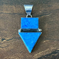 Denim Lapis Sterling Geometric Raindrop Pendant