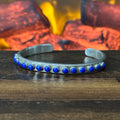 Navajo Russell Sam Lapis 15 Stone Sterling Snake Eye Stacker Cuff
