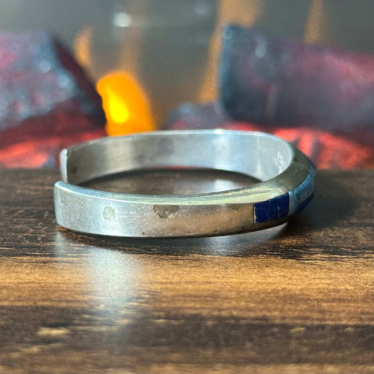 Isleta Pete Sanchez Lapis Sterling Inlay Cuff