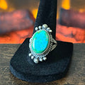 Navajo Freda Martinez Sonoran Gold Sterling Twist Wire Bezel Ring