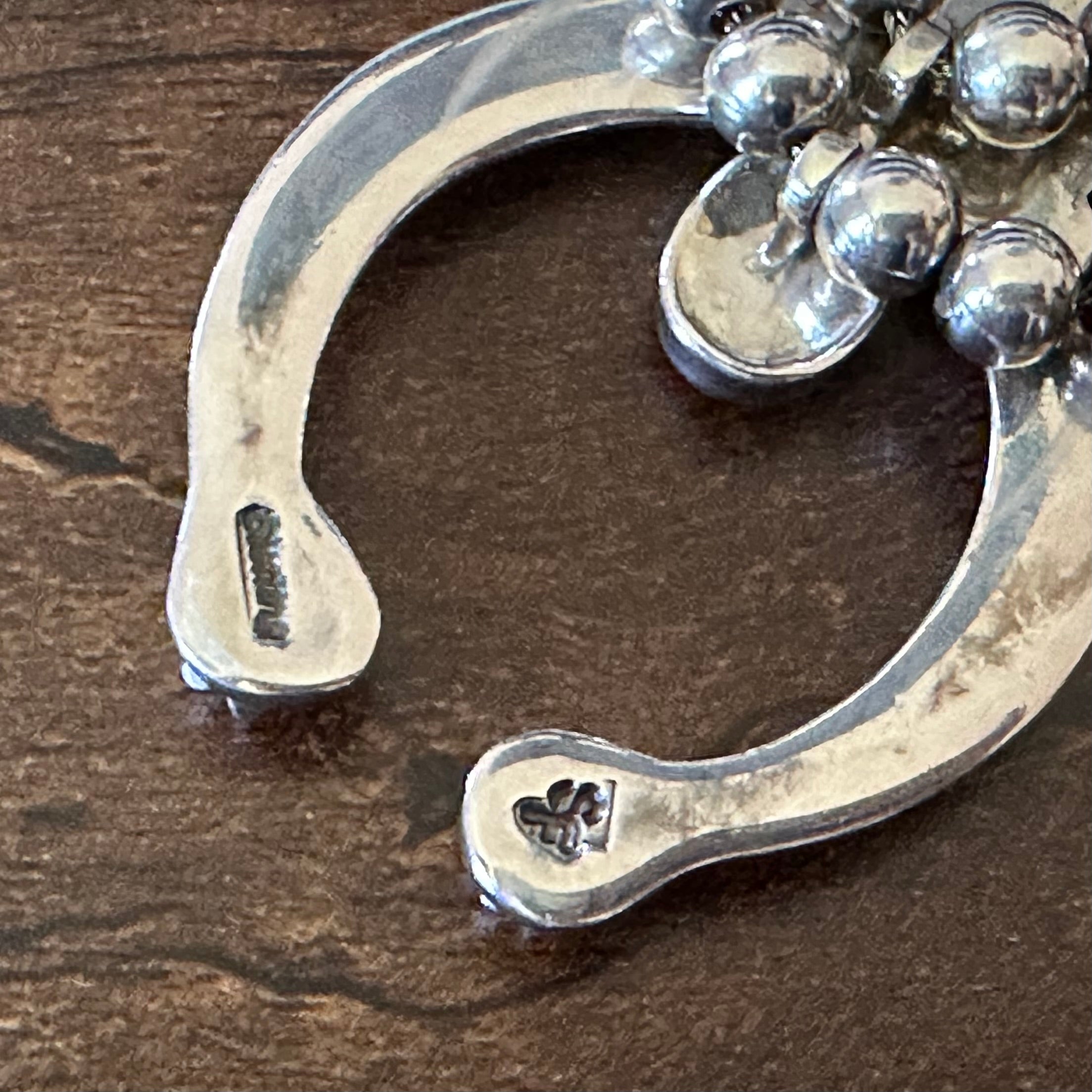 Navajo Steve Francisco Orange Spiny Oyster 9 Stone Sterling Naja Necklace