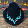 Navajo Debra Smith Kingman Turquoise 17 Stone Sterling Necklace