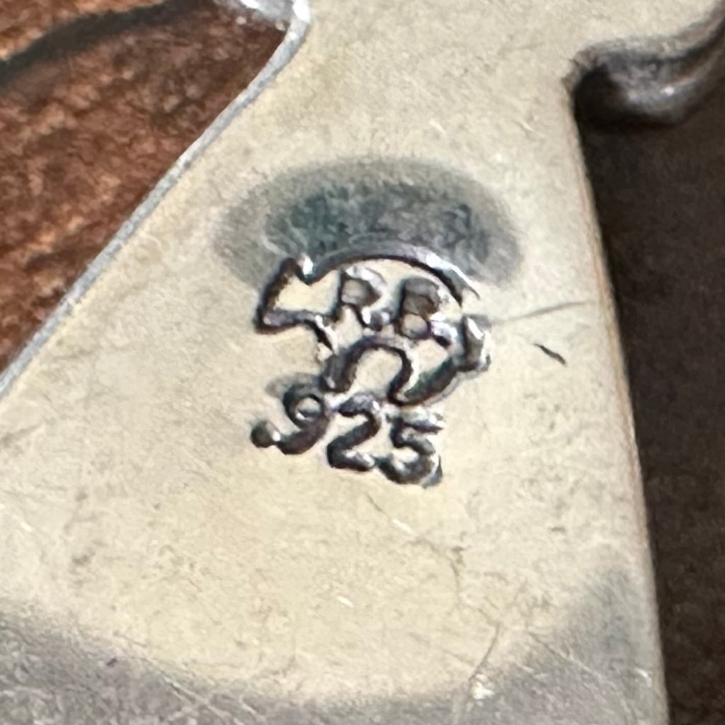 Running Bear Trading 5 Stone Sterling Cross Leaf Raindrop Naja Necklace