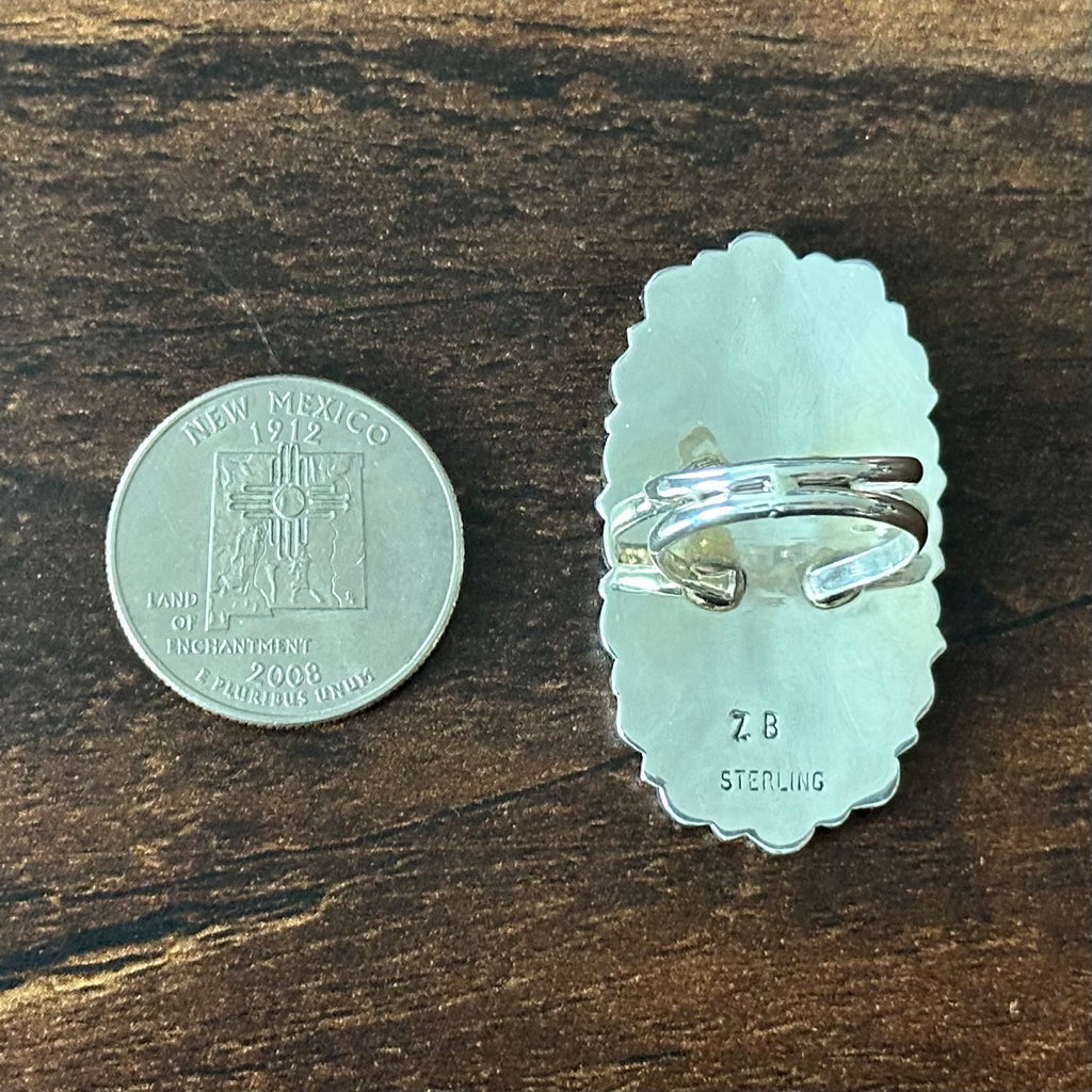 Navajo Zeta Begay Turquoise 19 Stone Sterling Petite Point Cluster Statement Ring