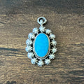 Turquoise Sterling Twist Wire Bezel Pendant
