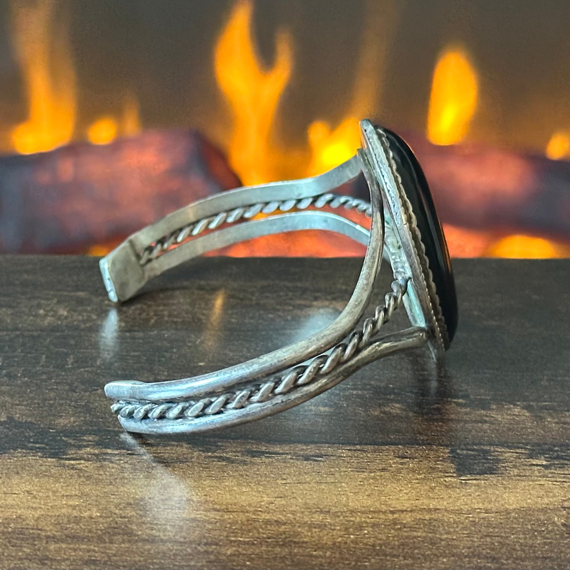 Onyx Sterling Twist Wire Triple Shank Statement Cuff