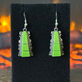 Navajo Steve Francisco Gaspeite Sterling Inlay Dangle Earrings