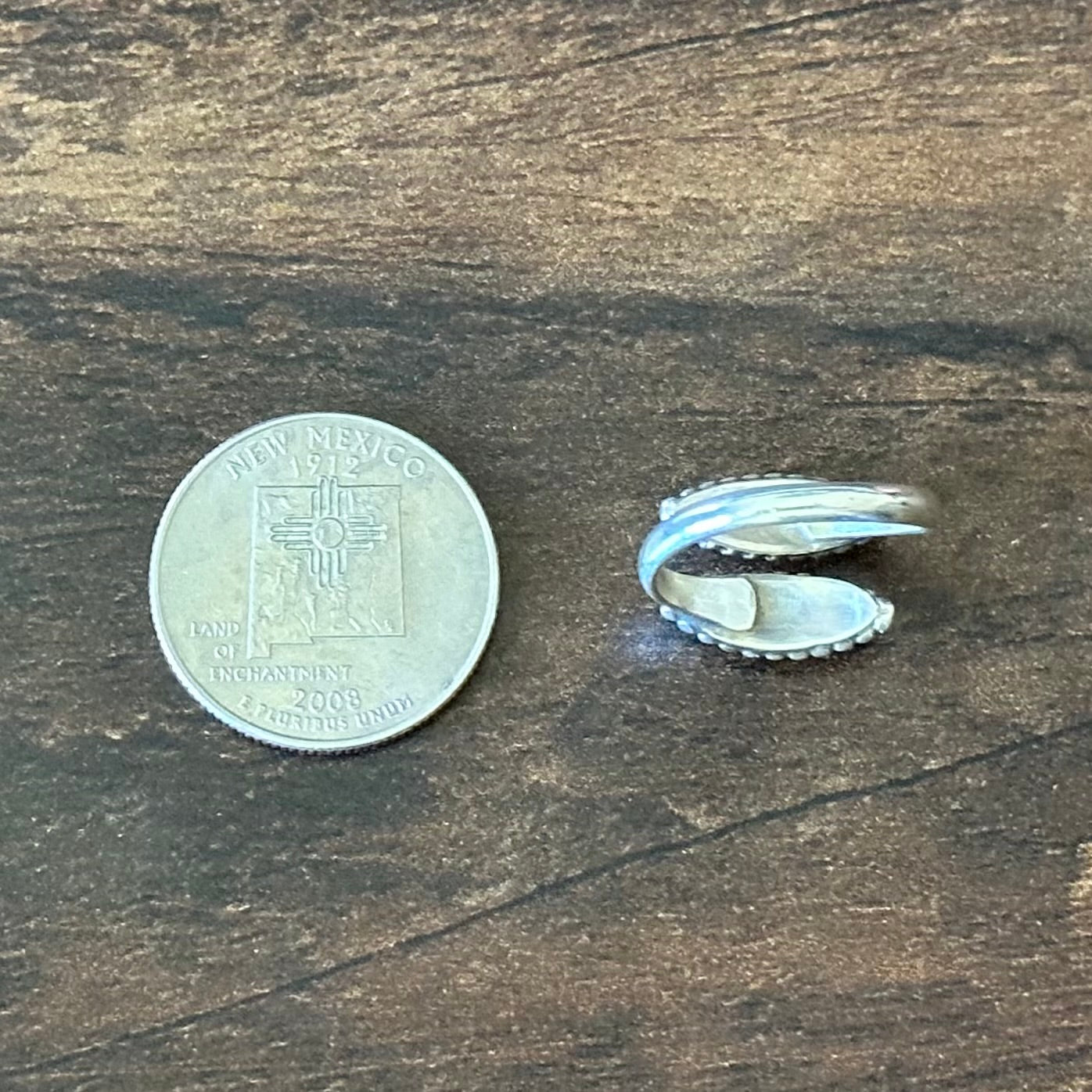 Green Turquoise Sterling Adjustable Inlay Ring