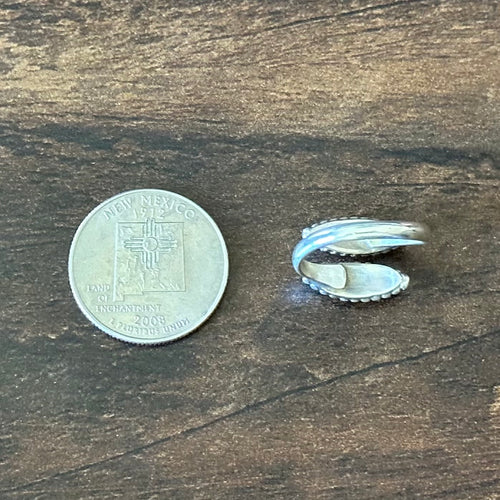 Green Turquoise Sterling Adjustable Inlay Ring