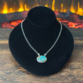Navajo Keith Henry Golden Hills Turquoise Sterling Oval Pendant Necklace