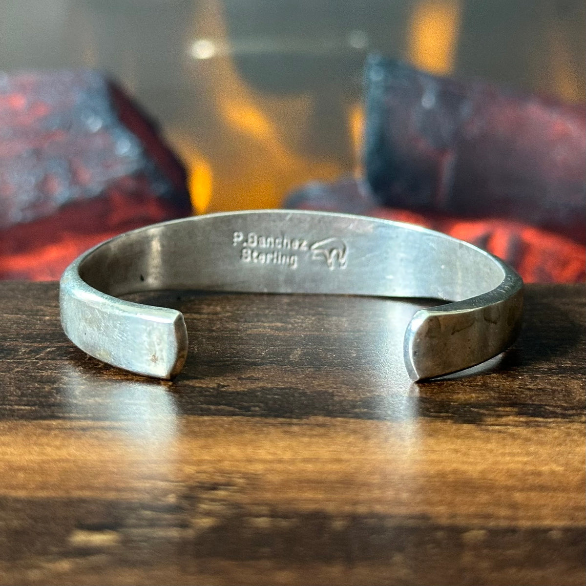 Isleta Pete Sanchez Lapis Sterling Inlay Cuff