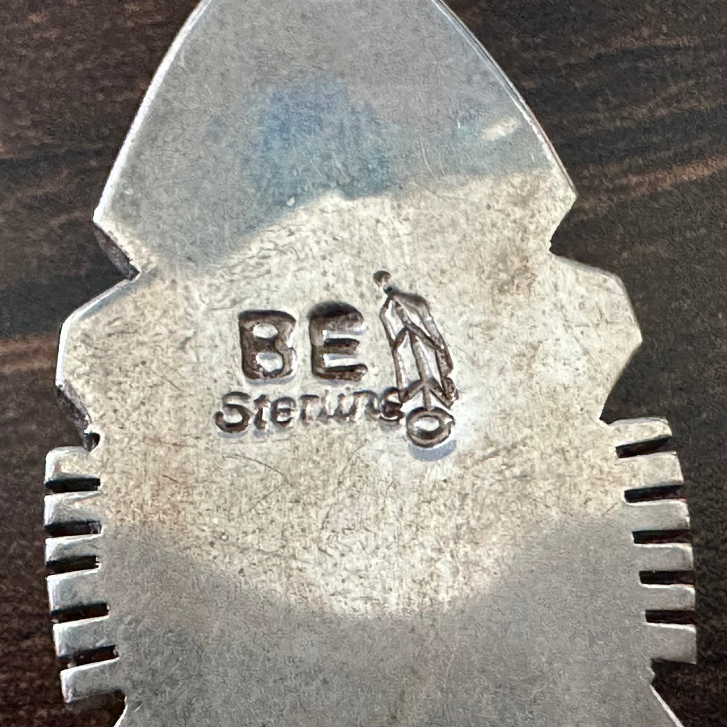 Navajo Brandon Etsitty Turquoise Sterling Inlay Pendant