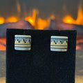 Navajo Thomas Singer Sterling Overlay Stud Earrings