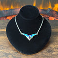 Navajo Charles Willie Turquoise Lapis Sugilite Gaspeite Sterling Chevron Inlay Necklace