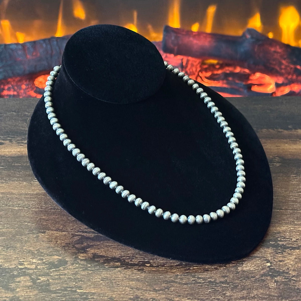 Navajo Dorinda Mariano Handmade Sterling Pearl Necklace