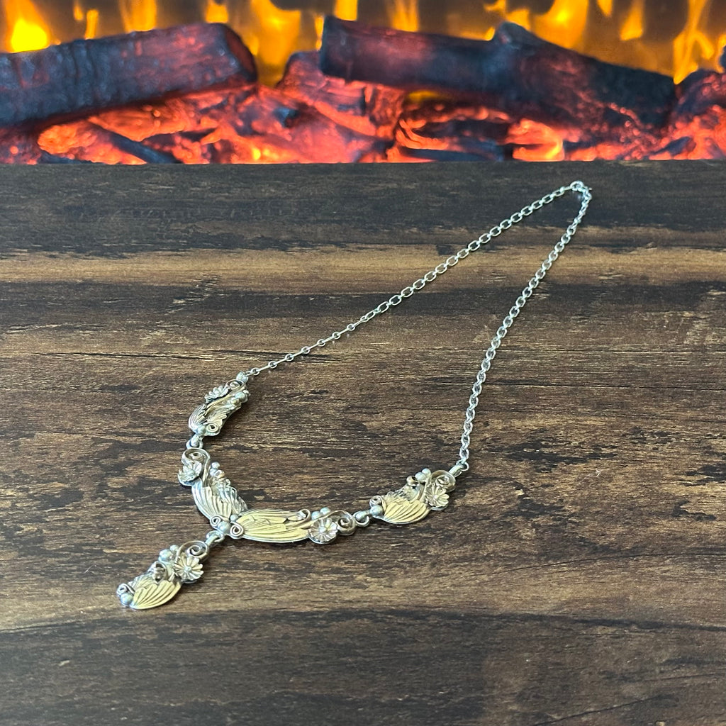 Sterling Ornate Floral Necklace