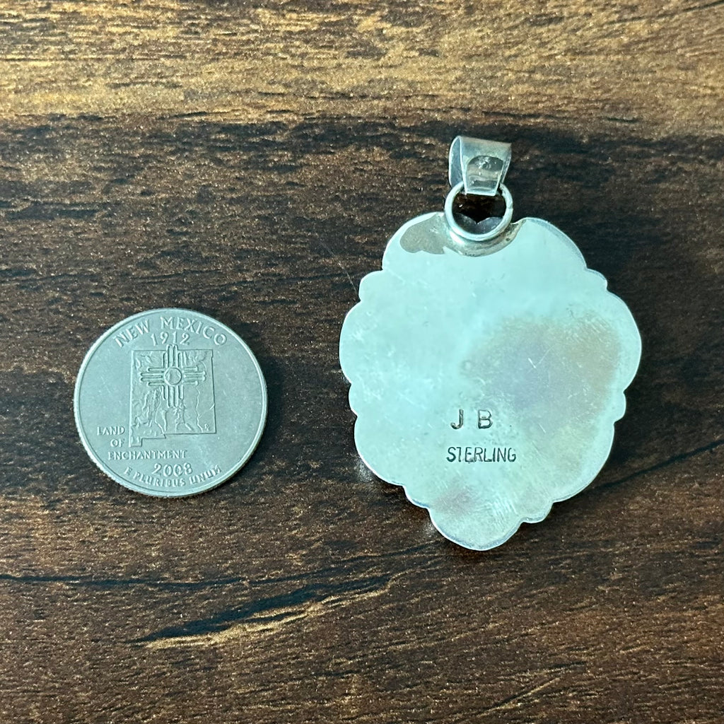 Navajo Jolene Begay Royston Turquoise 8 Stone Sterling Cluster Pendant