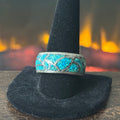 Vintage Crushed Turquoise Sterling Inlay Band Ring