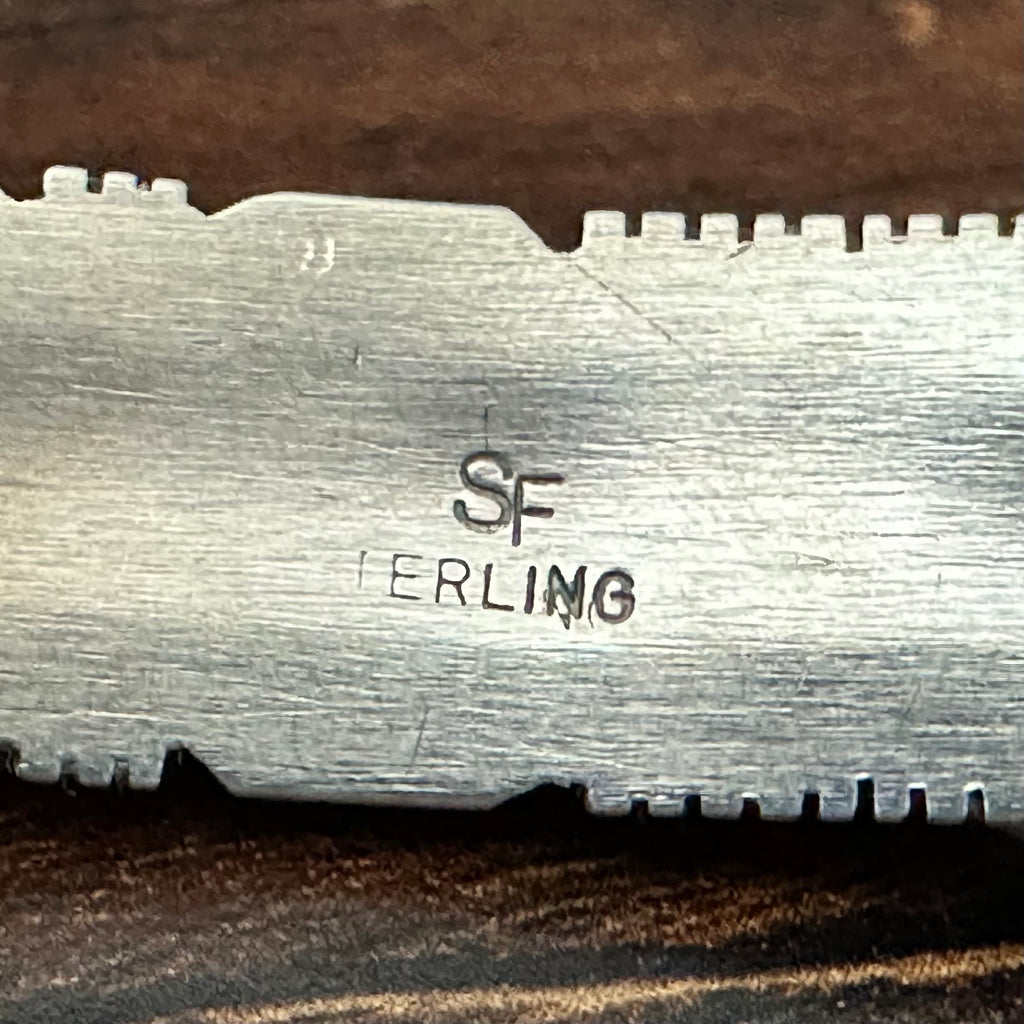 Navajo Steve Francisco Mine #8 Turquoise Sterling Wraparound Inlay Cuff