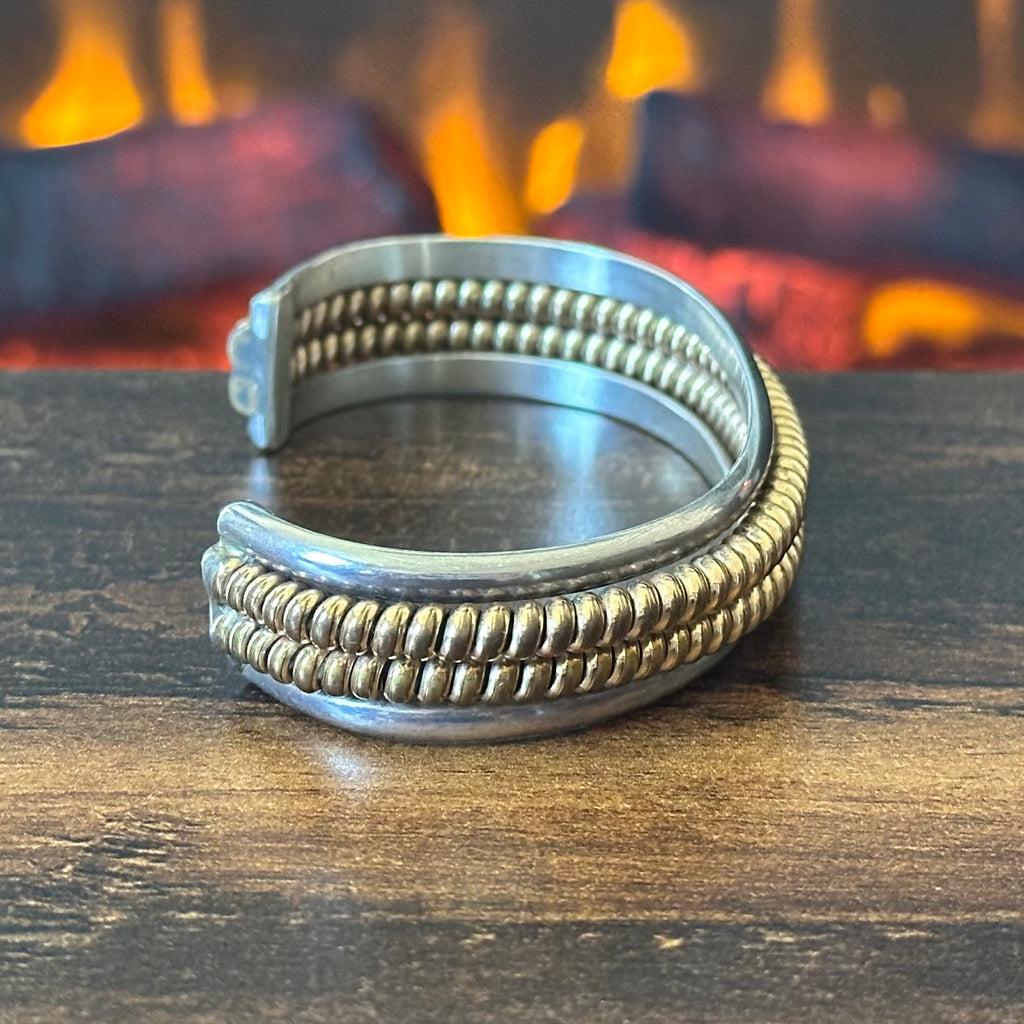 Navajo Tahe Signed 12k Gold Filled Sterling Twist Wire Cuff