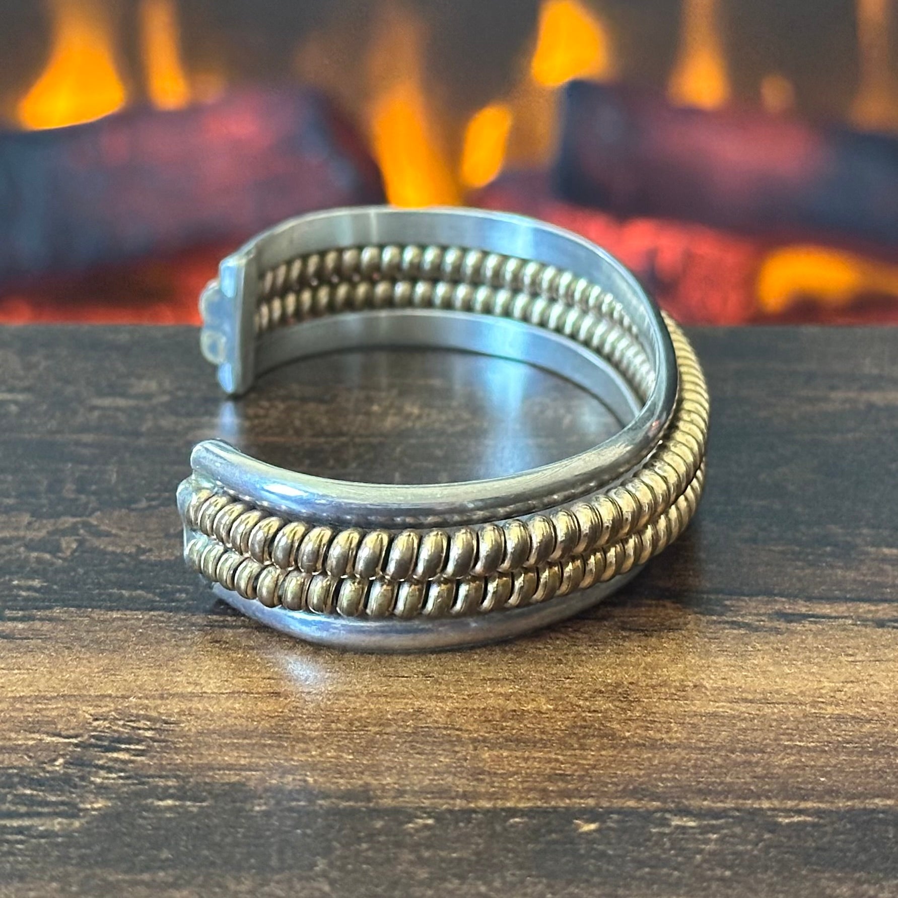 Navajo Tahe Signed 12k Gold Filled Sterling Twist Wire Cuff
