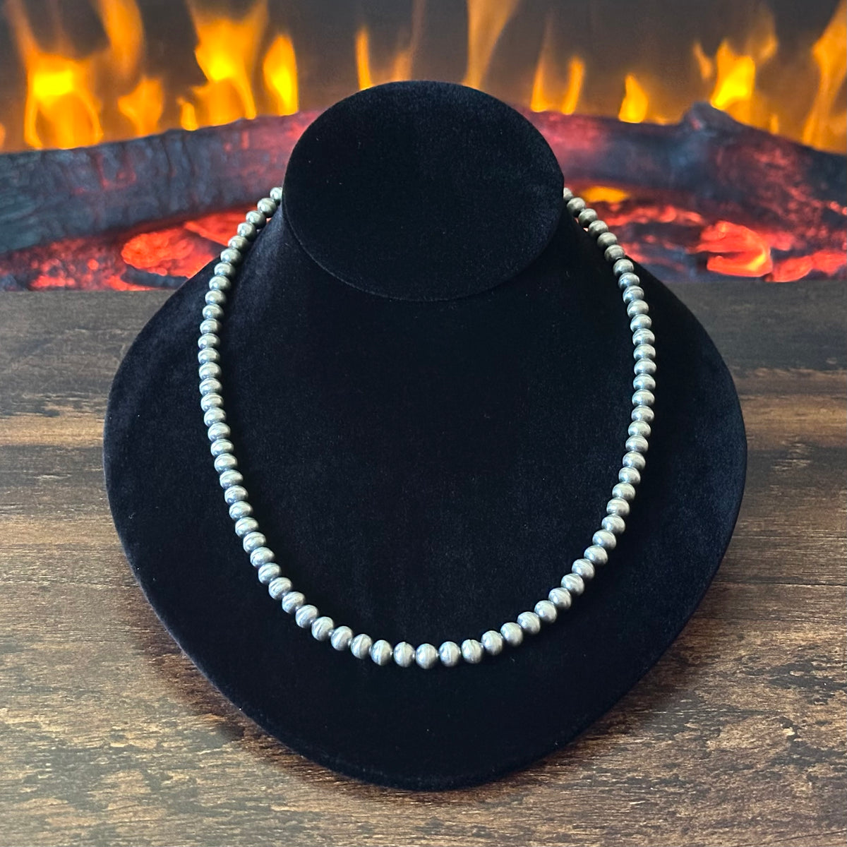 Navajo Dorinda Mariano Handmade Sterling Pearl Necklace