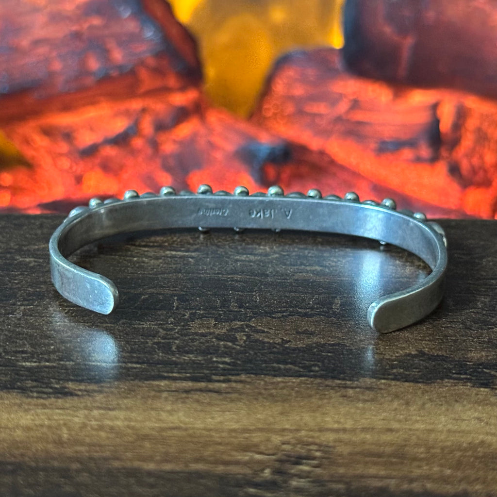 Navajo Albert Jake Denim Lapis 11 Stone Sterling Raindrop Stacker Cuff