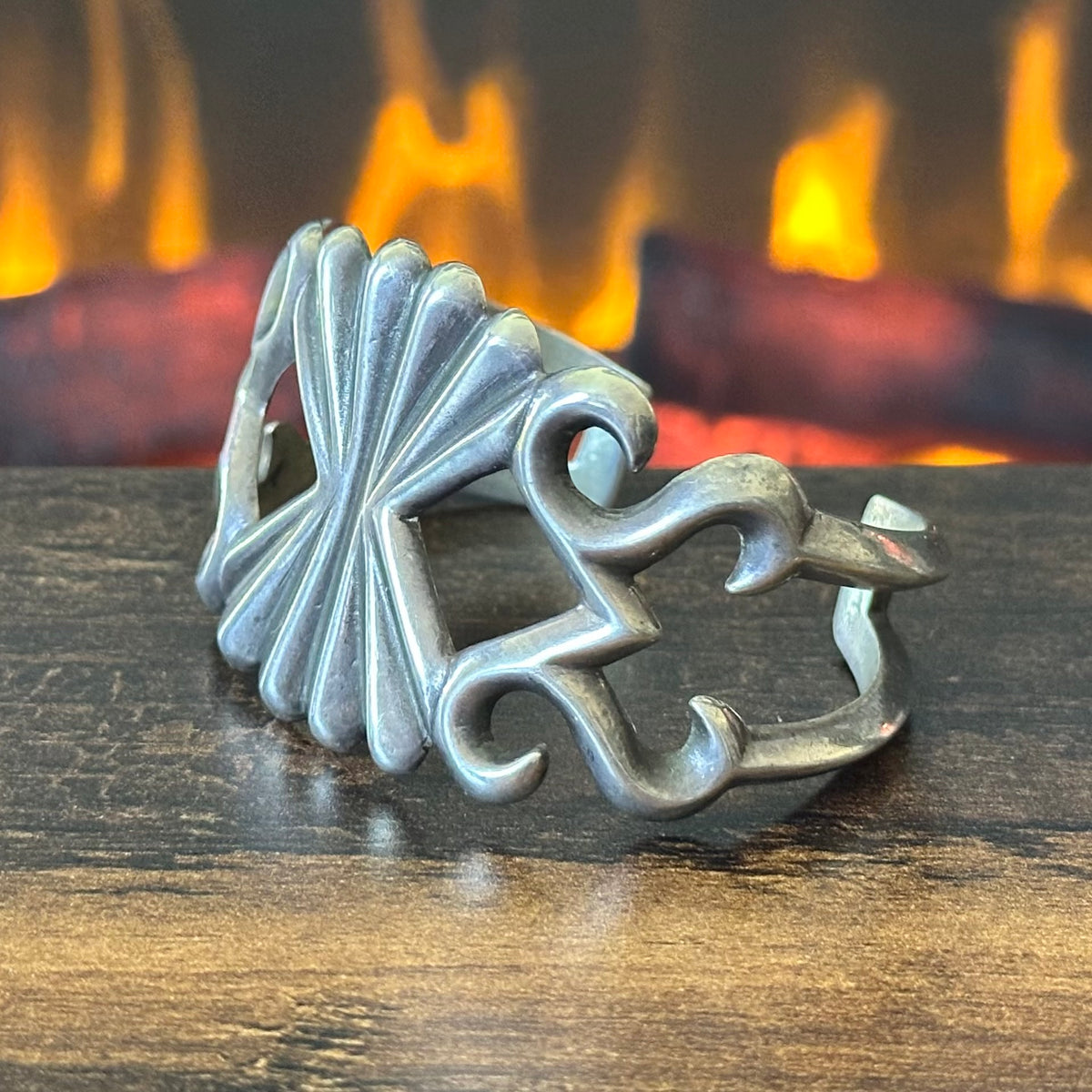 Sterling Sandcast Statement Cuff
