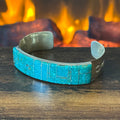 Navajo Patrick & Laura Lincoln Turquoise Sterling Hand Stamped Inlay Cuff