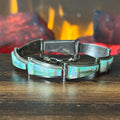 Navajo Irvin Kee Opal Sterling Inlay Link Bracelet
