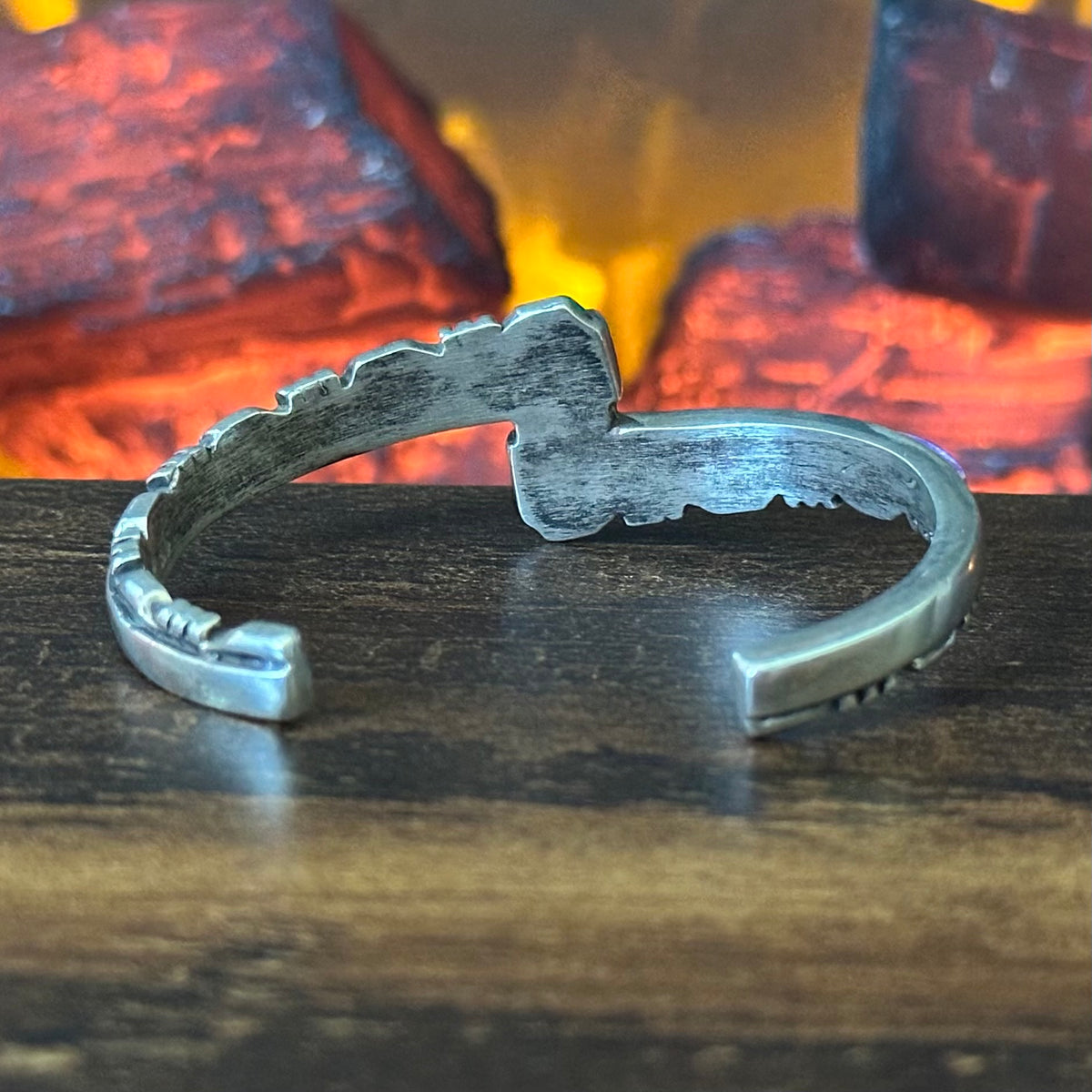 Sugilite Opal Sterling Crossover Inlay Cuff