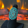 Vintage Turquoise 35 Stone Sterling Petite Point Ring
