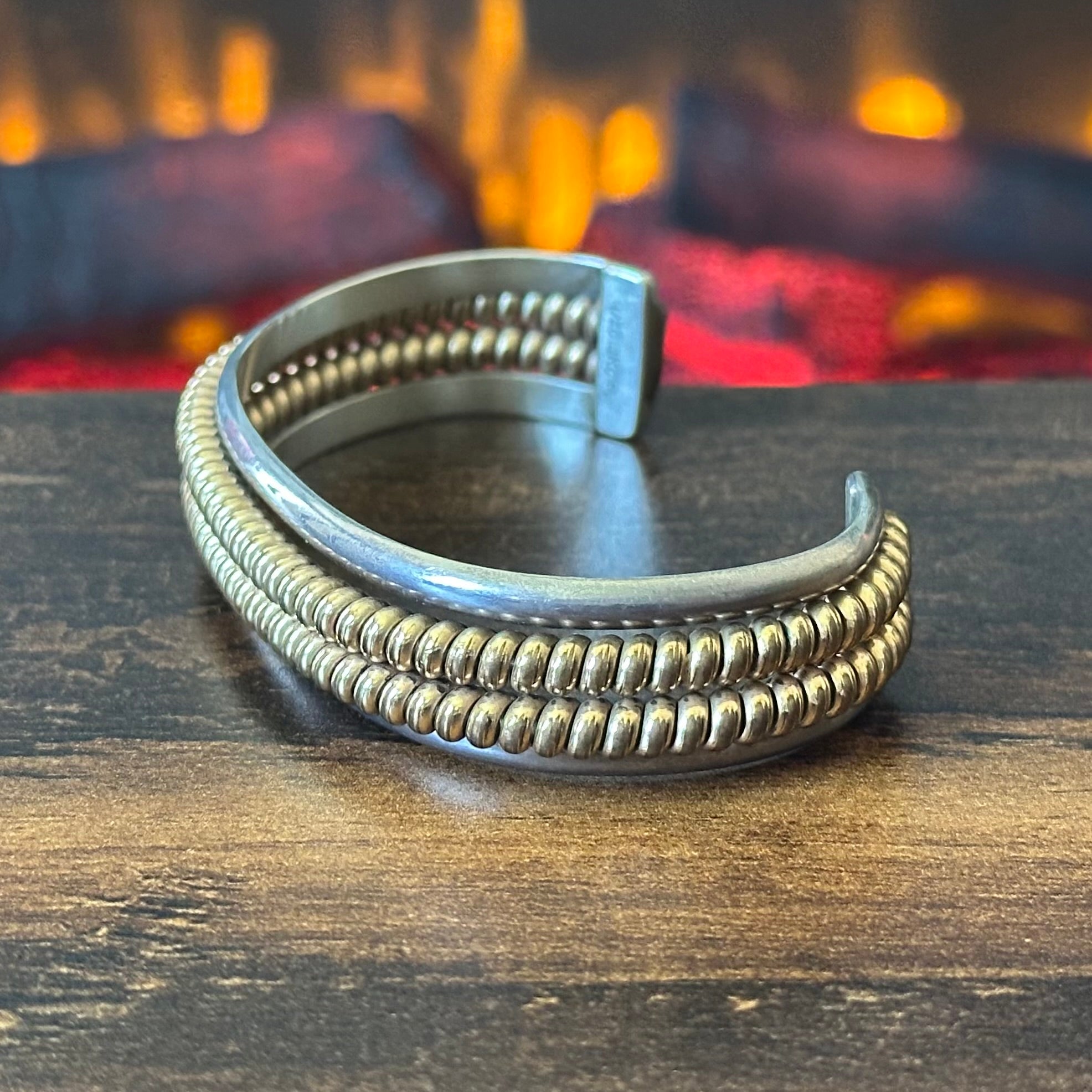Navajo Tahe Signed 12k Gold Filled Sterling Twist Wire Cuff