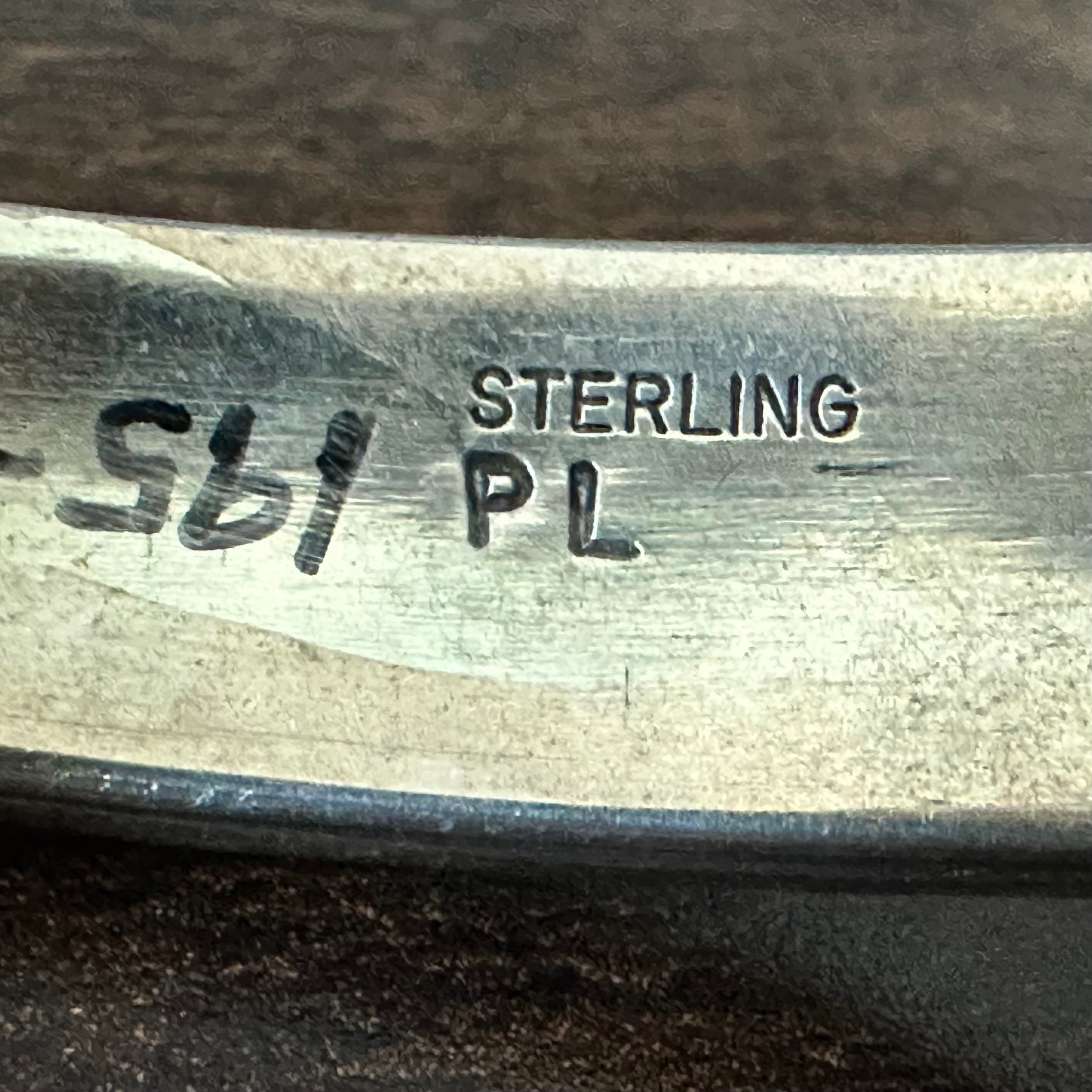 PL Signed Turquoise Sterling Cobblestone Wraparound Inlay Cuff