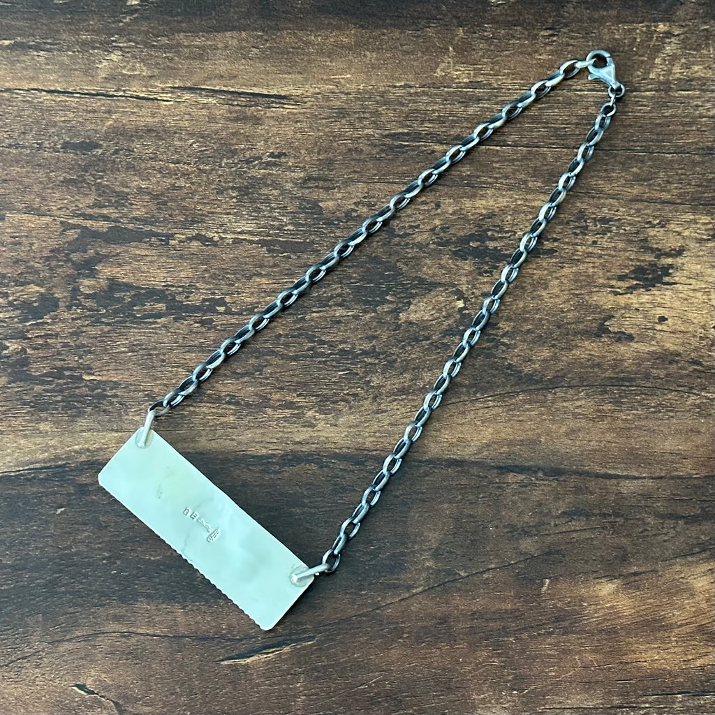 Navajo Brandon Etsitty Mine #8 Turquoise Sterling Bar Statement Necklace