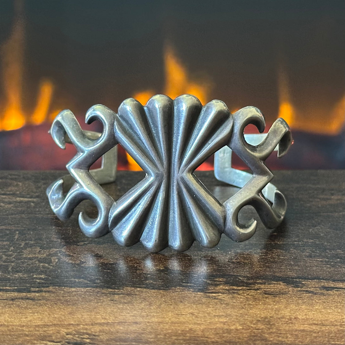 Sterling Sandcast Statement Cuff
