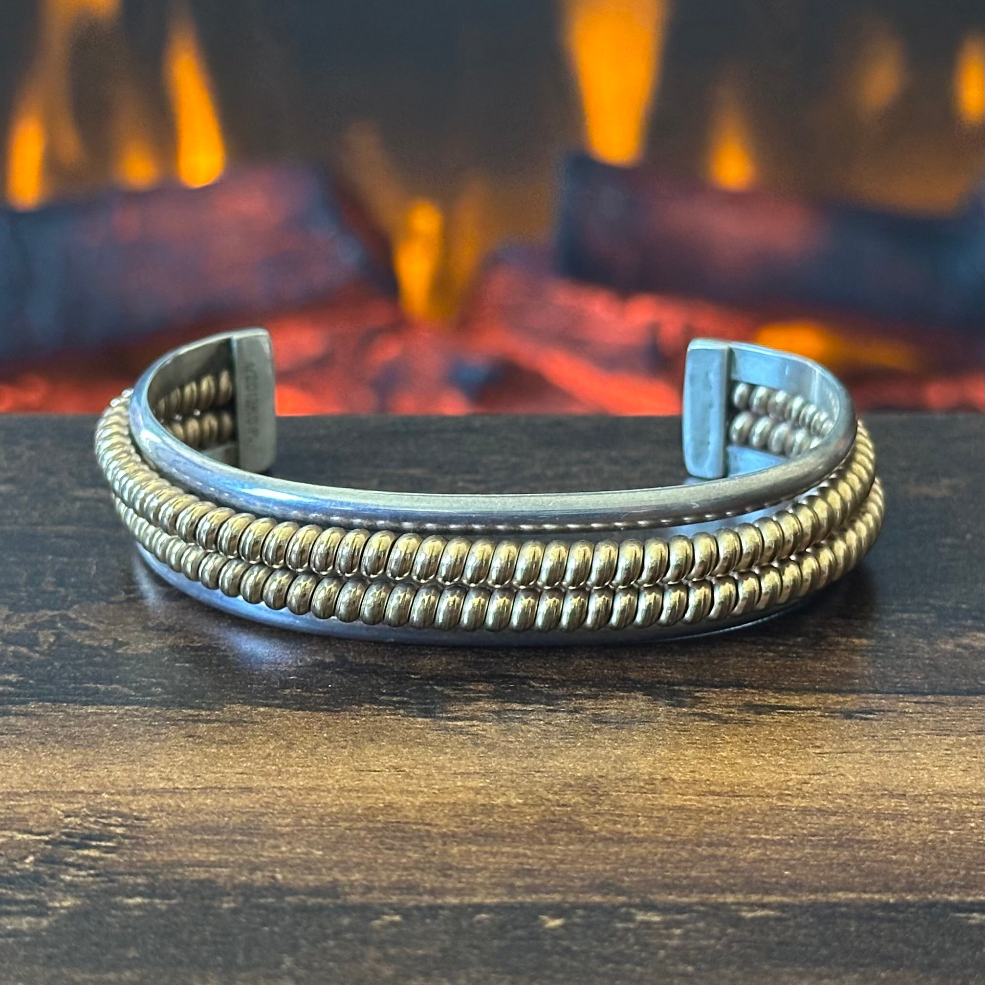 Navajo Tahe Signed 12k Gold Filled Sterling Twist Wire Cuff